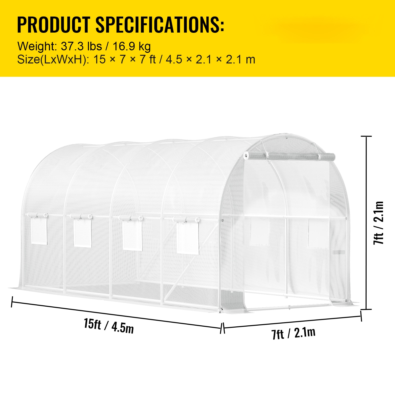 Walk-in Greenhouse Tunnel With Galvanized Steel Frame And Windows_voghion.com